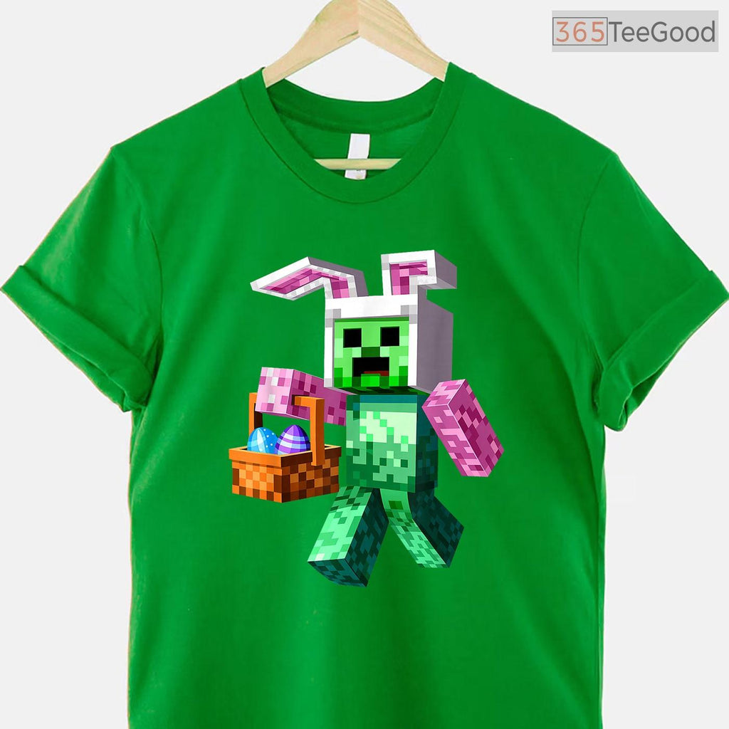 Easter Bunny Egg Pixel T-Shirt Happy Easter Day Retro Video Game Gamer Shirt
