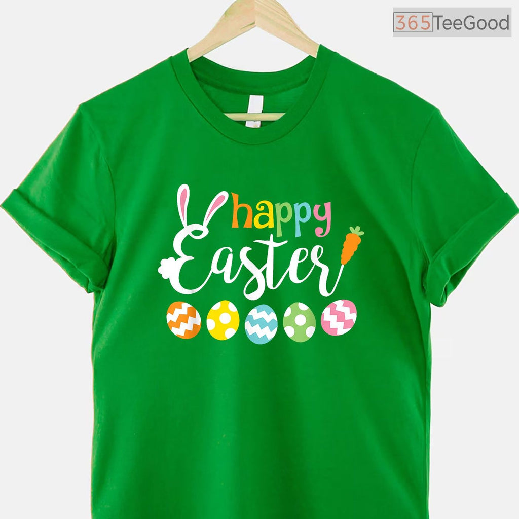 Happy Easter Bunny Rabbit Face T-Shirt Funny Cute Holiday Women Girls Shirt