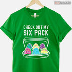 Funny Easter Egg Workout T-Shirt Check Out My Six Pack Abs Gym Fitness Shirt