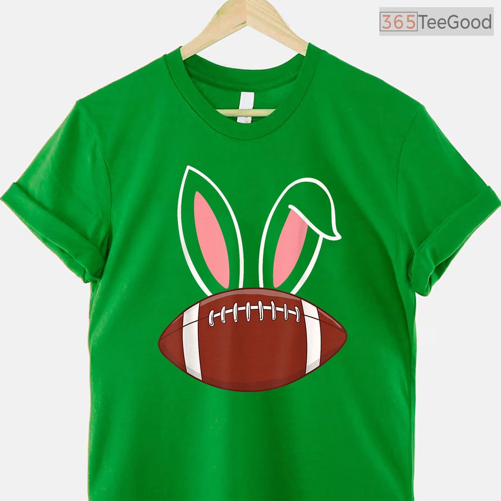 Bunny Ears American Football Fan T-Shirt Funny Easter Sports Game Day Shirt