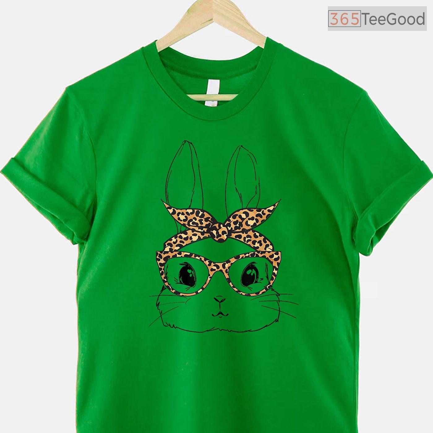 Easter T-Shirts For Kids Women Bunny Sunglasses T-Shirt Cute Matching Shirt