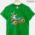 Dabbing Bunny Happy Easter T-Shirt Monster Truck Lovers Kids Boys Cool Shirt