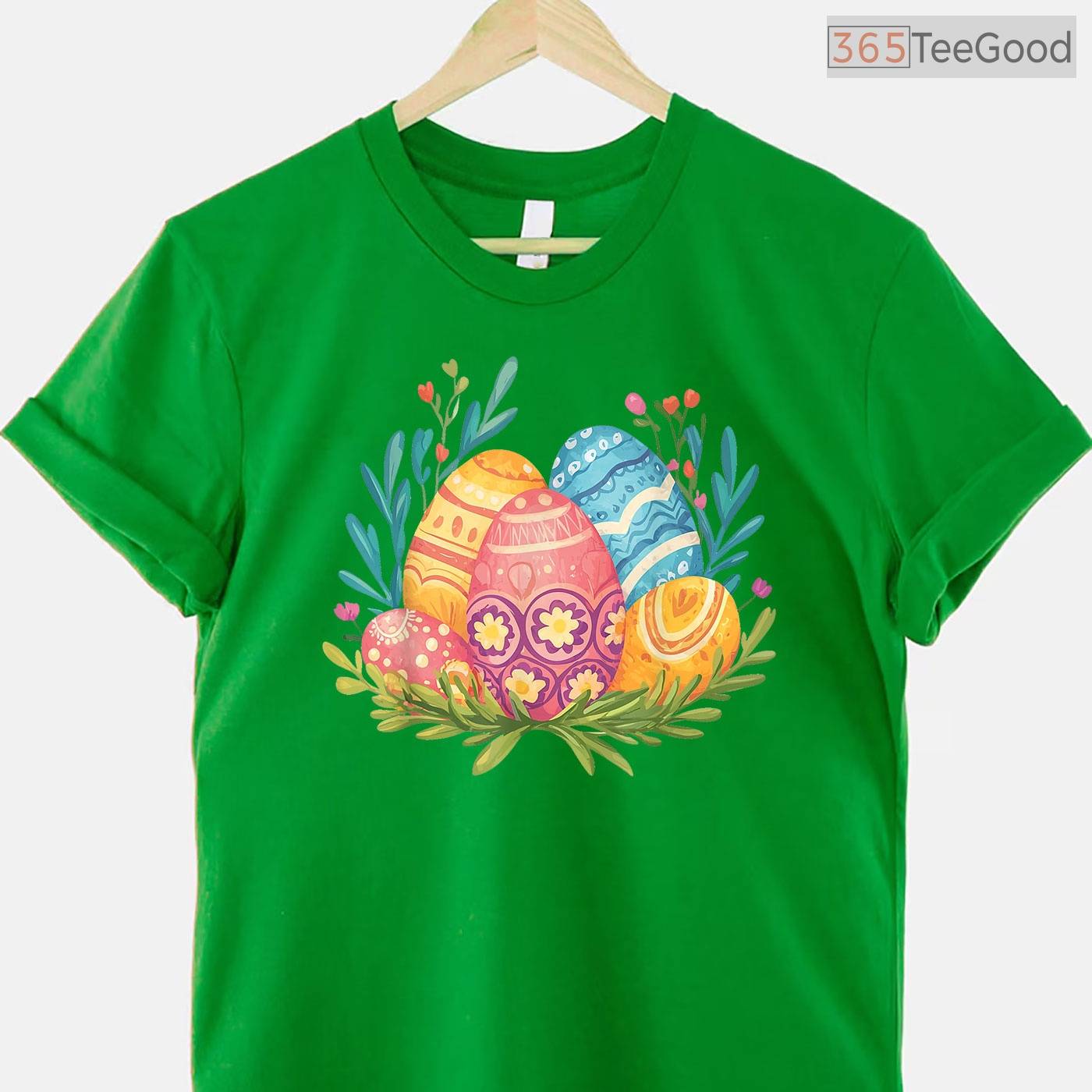 Easter Eggs Graphic T-Shirt Colorful Pattern Happy Holiday Spring Vibe Shirt