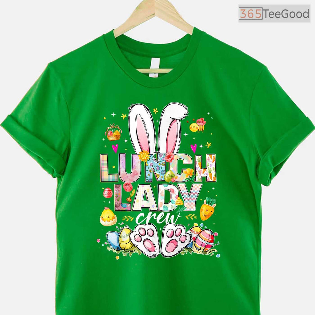 Lunch Lady Crew T-Shirt Funny Bunny Cafeteria Squad Happy Easter Day Shirt