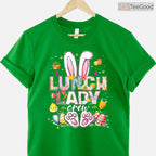 Lunch Lady Crew T-Shirt Funny Bunny Cafeteria Squad Happy Easter Day Shirt