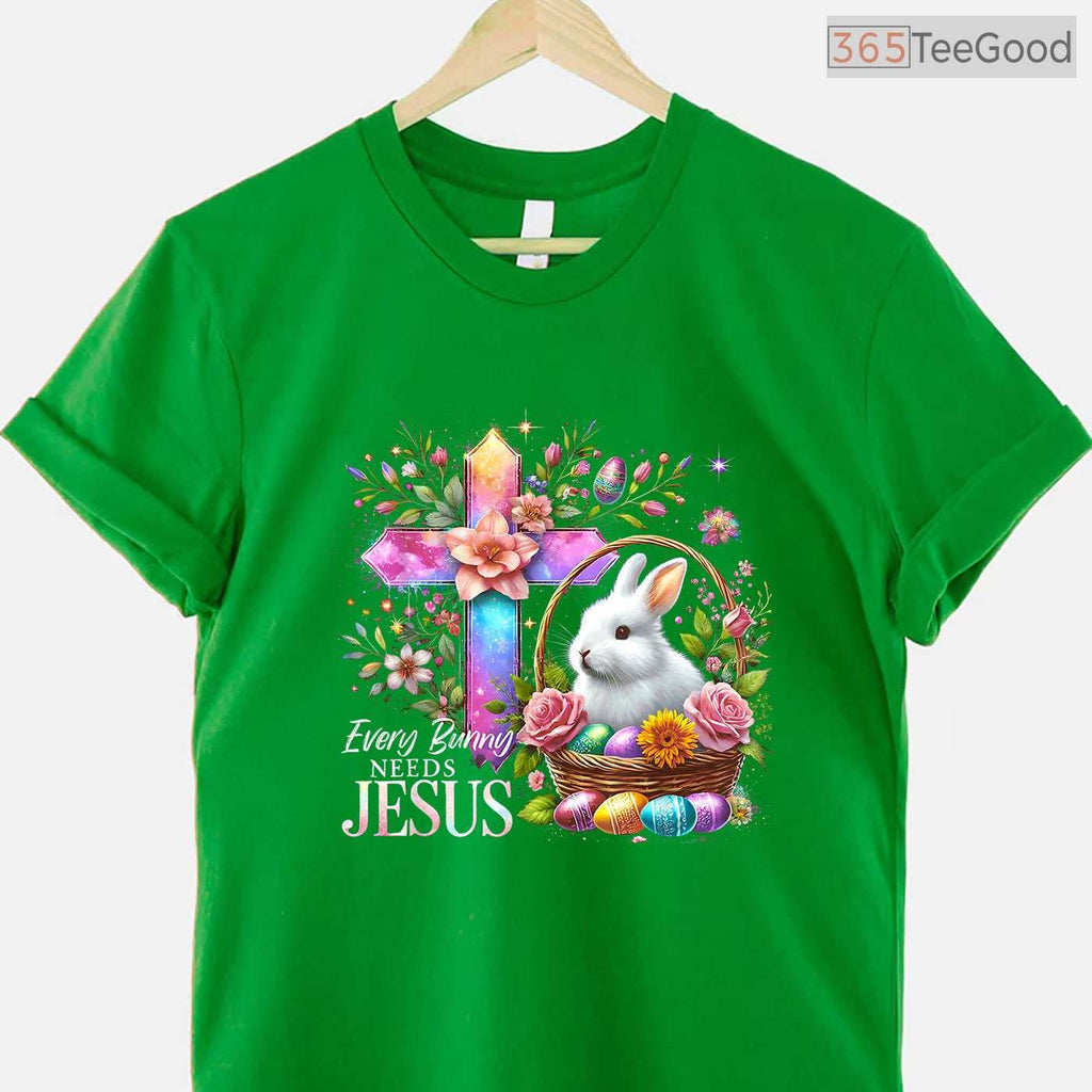 Easter Cross Bunny Needs Jesus T-Shirt Rabbit Christian Religious Faith Shirt