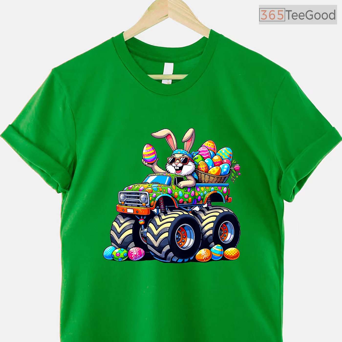Easter Day Bunny Monster Truck Eggs T-Shirt Cool Rabbit Vehicle Toddler Shirt