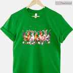 Easter Bunny Farm Chicken T-Shirt Funny Hen Bunny Ears Animal Humor Top Shirt