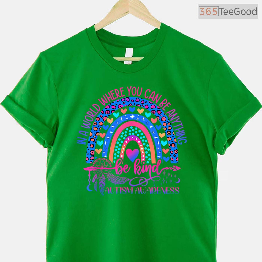 Autism Awareness Be Kind Leopard Rainbow Shirt Choose Kindness April T-Shirt