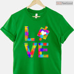 Autism Puzzle Love Awareness Month Ribbon Adult Kids T-Shirt April Support