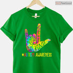 Be Kind ASL Love Sign Language Hand Autism Shirt April Awareness Tie Dye