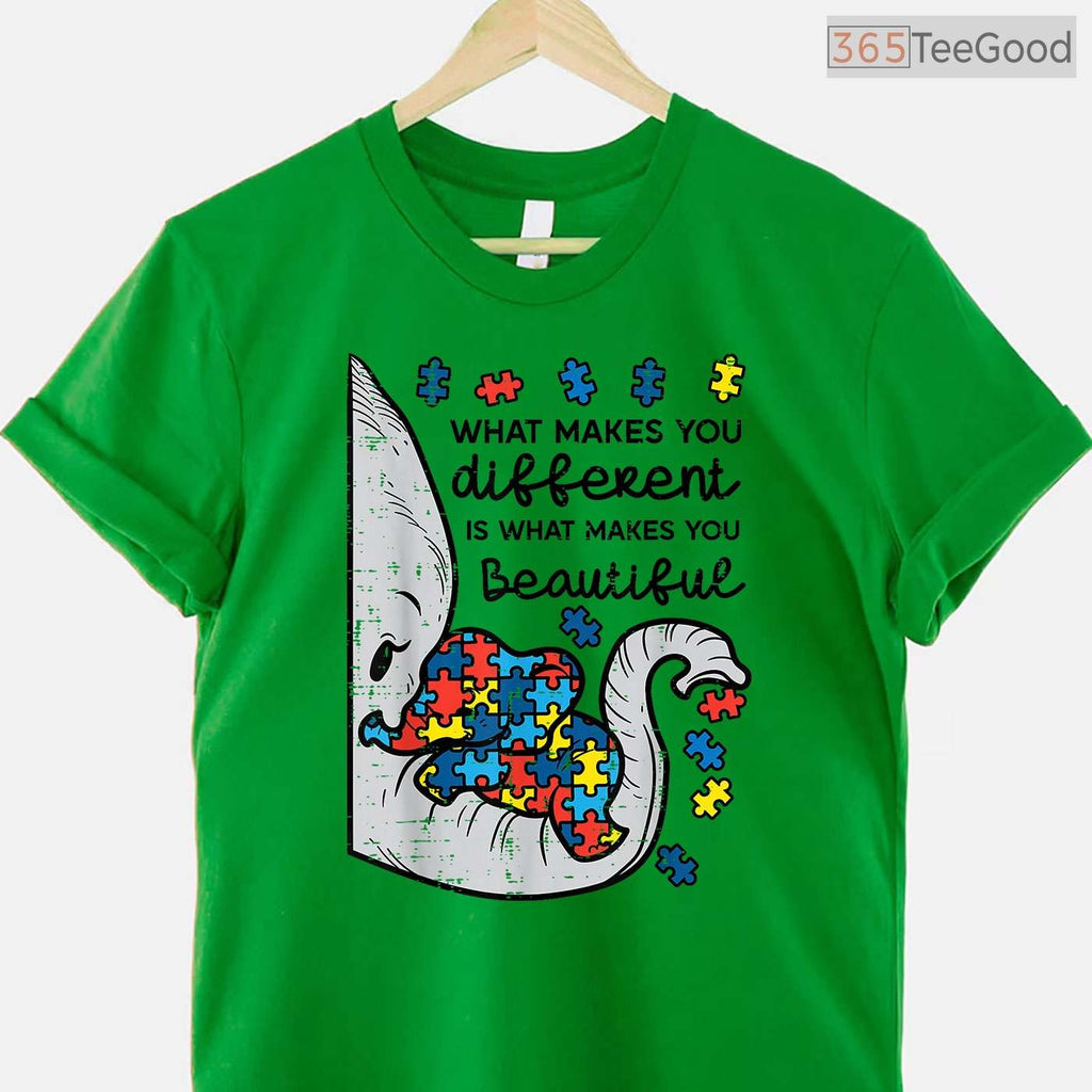 What Makes You Different Beautiful Elephant Autism Shirt April T-Shirt