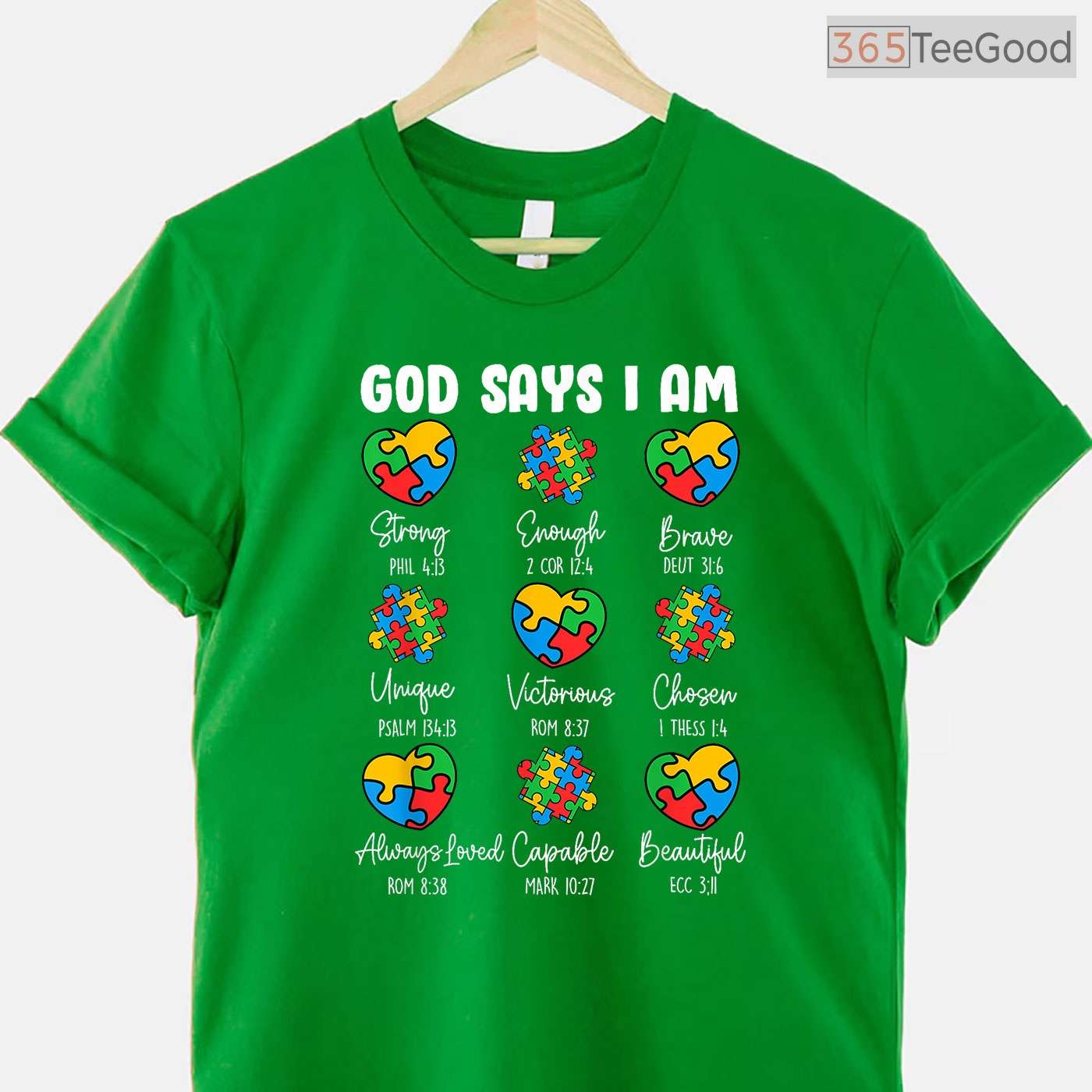 God Says I Am Autism Awareness Christian Bible Verse Shirt April T-Shirt