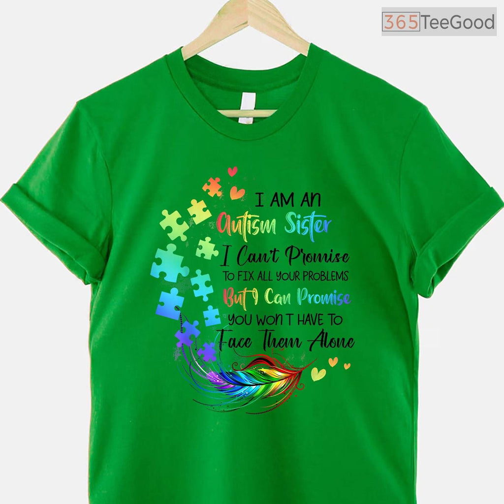 Sister Support Autism Shirt Autistic Boys Girls April Awareness Month Gift T-Shirt