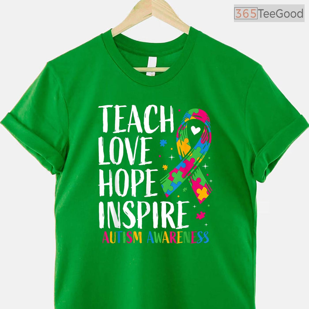 Autism Awareness Ribbon Mom Dad Kids Autistic Shirt April Support Family T-Shirt
