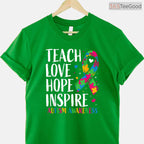 Autism Awareness Ribbon Mom Dad Kids Autistic Shirt April Support Family T-Shirt