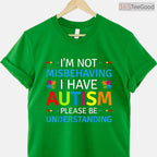 I Am Not Misbehaving I Have Autism Awareness Shirt April Support Kids T-Shirt