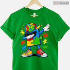 Dabbing Puzzle Piece Autism Awareness Shirt April Month Kids Cool Gift T-Shirt