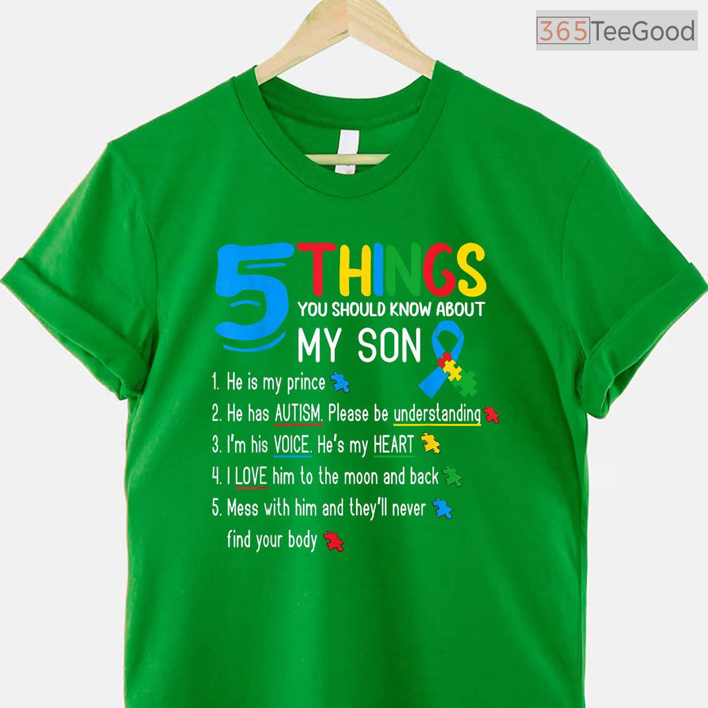Autistic Son Support Squad Autism Shirt April Awareness Mom Dad Parents T-Shirt