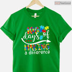 Autism 100 Days Of School Teacher Shirt April Awareness Celebration T-Shirt