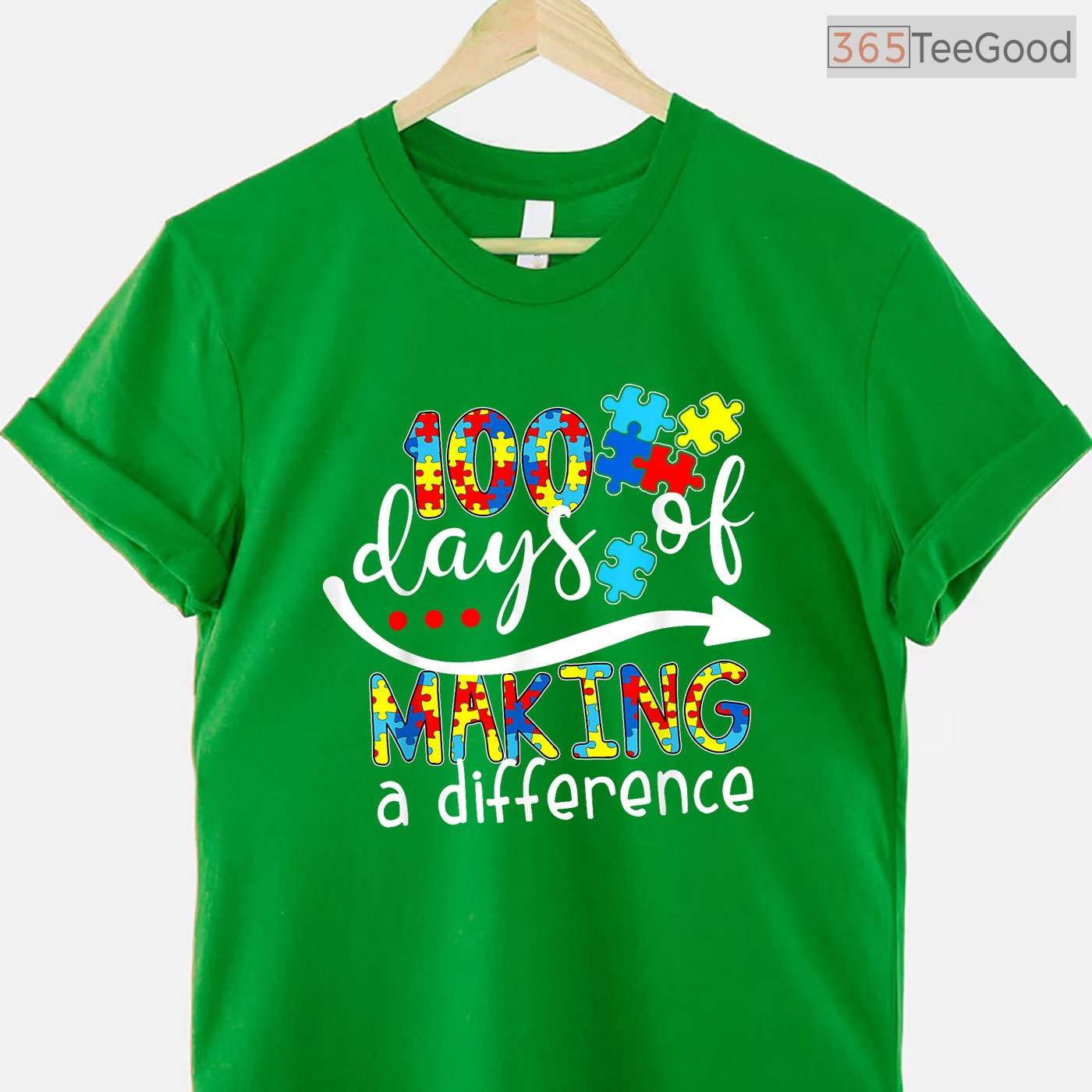 Autism 100 Days Of School Teacher Shirt April Awareness Celebration T-Shirt
