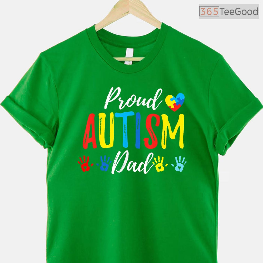 Proud Dad Autism Awareness Family Matching Shirt April Support Men T-Shirt