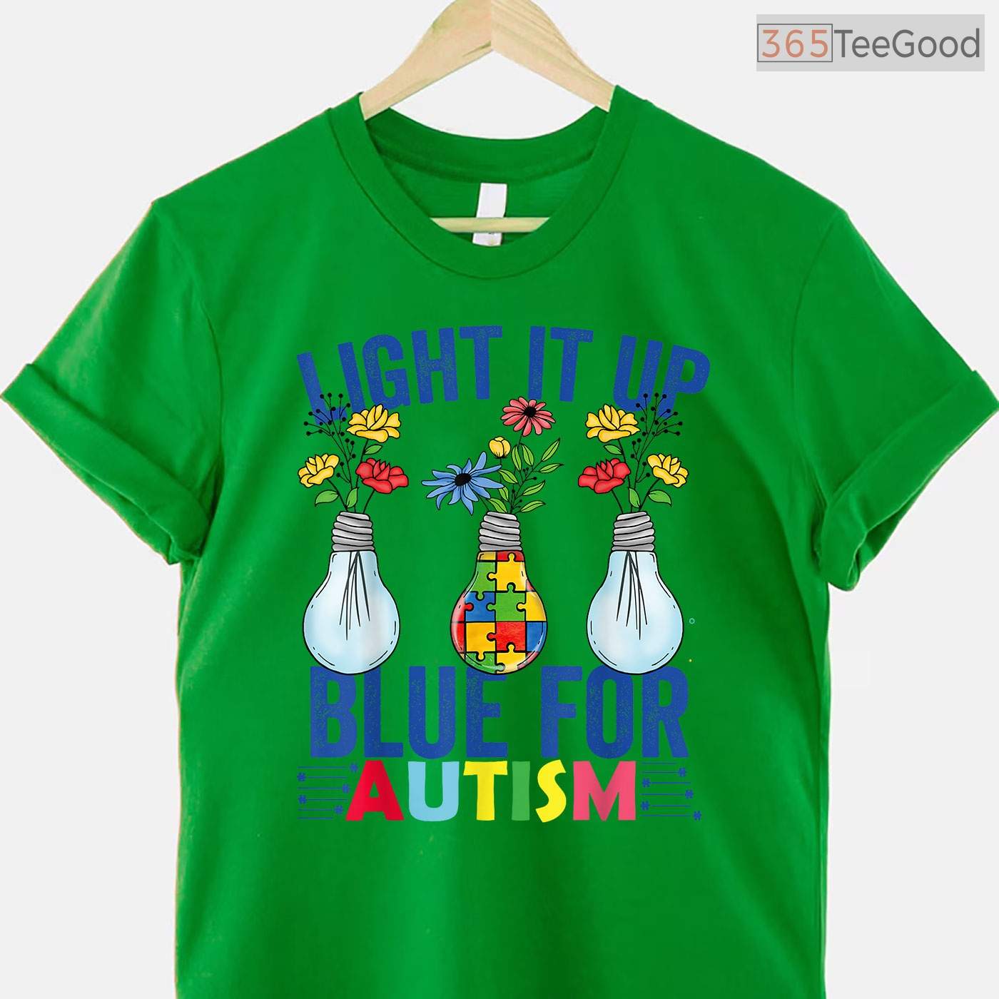 Light It Up Blue Autism Awareness Month Shirt April Support Men Women T-Shirt