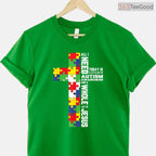 Autism Awareness Jesus Cross Puzzle Cool Christian Shirt April Faith T-Shirt