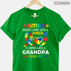 Autism Does Not Come With A Manual Grandpa Shirt April Awareness Funny T-Shirt