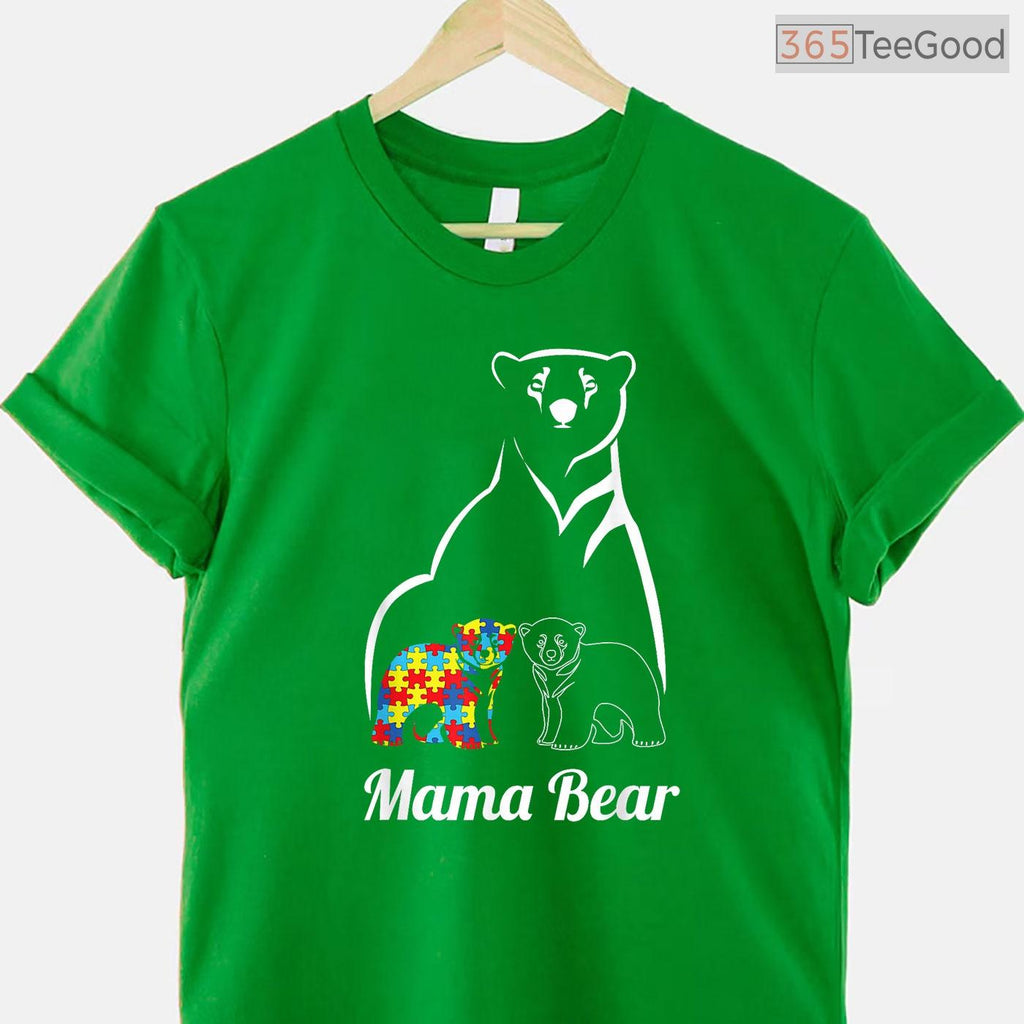 Autism Awareness Mama Bear Mom Autistic Child Shirt April Support Women T-Shirt