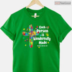 Each Person Is Wonderfully Made Christian Autism Bible Verse Shirt April T-Shirt