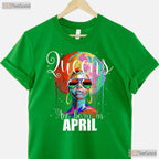 Queens Are Born In April T-Shirt - Women - s Birthday Gift Tee - Elegant Crown Art