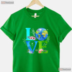 Love World Earth Day 2026 Environmental T-Shirt Save The Planet Eco Friendly Top