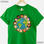 Earth Day T-Shirt Kids Toddler Teacher Cute Earth Graphic Classroom School Party