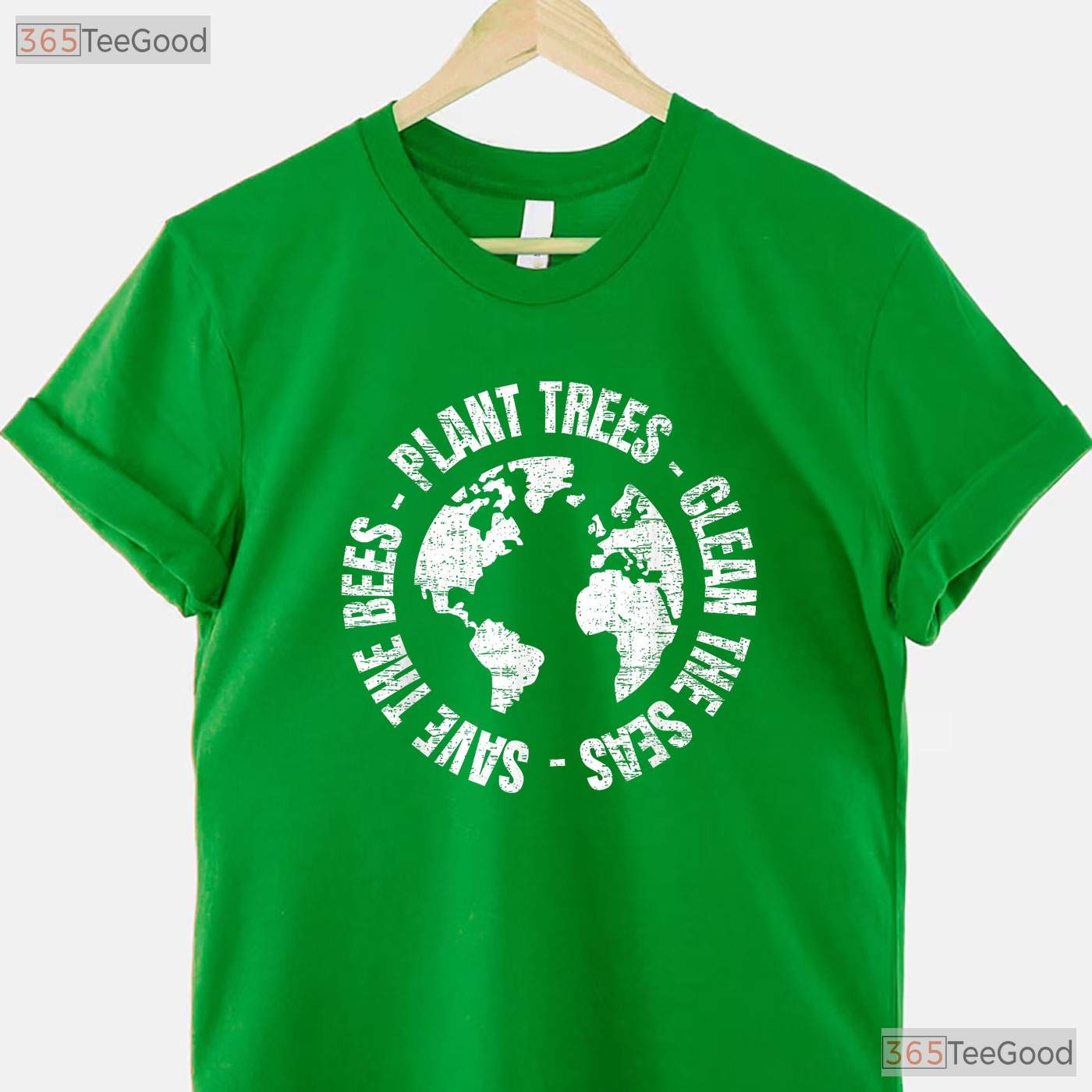 Save Bees Plant Trees Clean Seas Earth Day T-Shirt Environmentalist Eco Tee