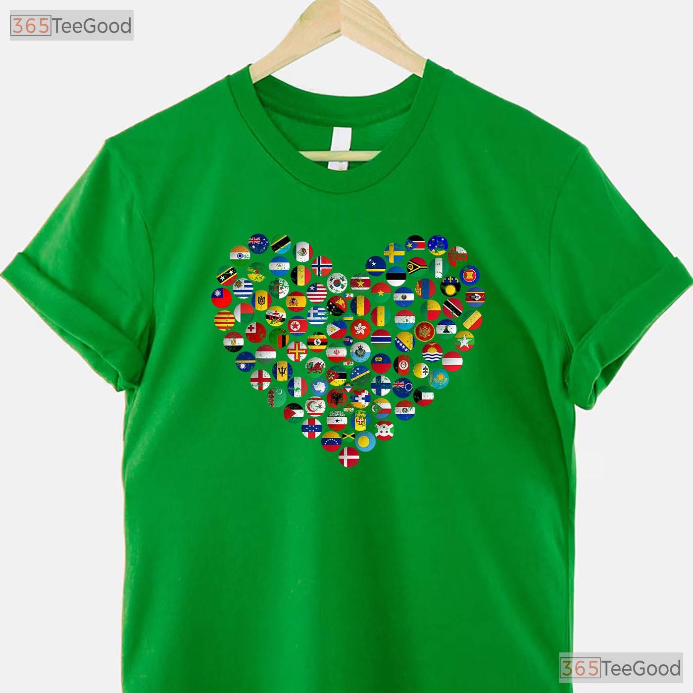 United World Flags Earth Day T-Shirt International Peace Unity Planet Gift