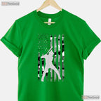 American Flag Baseball Player Camo T-Shirt USA Patriotic Graphic Sports Gift