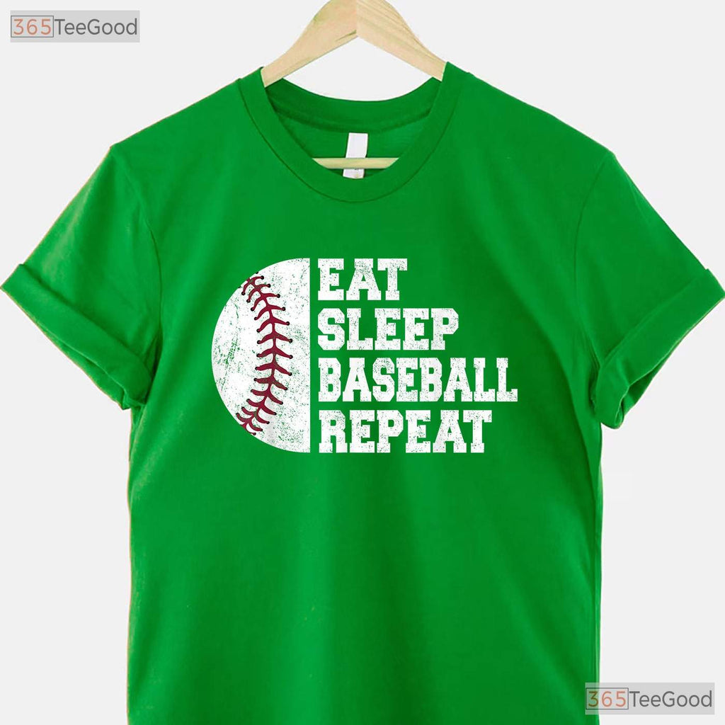 Eat Sleep Baseball Repeat Funny Baseball T-Shirt For Player Coach Team Gift