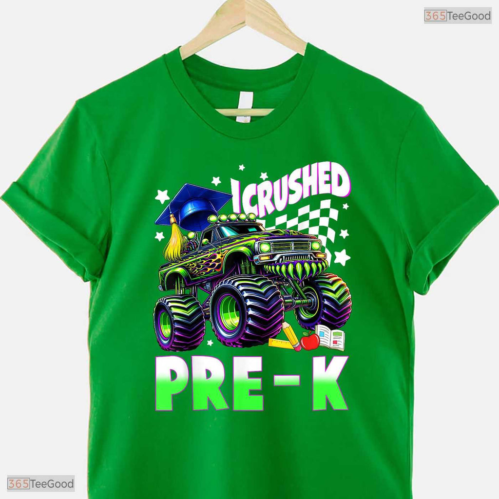 Awesome I Crushed Pre-K Monster Truck Graduation Boys Kids Party T-Shirt