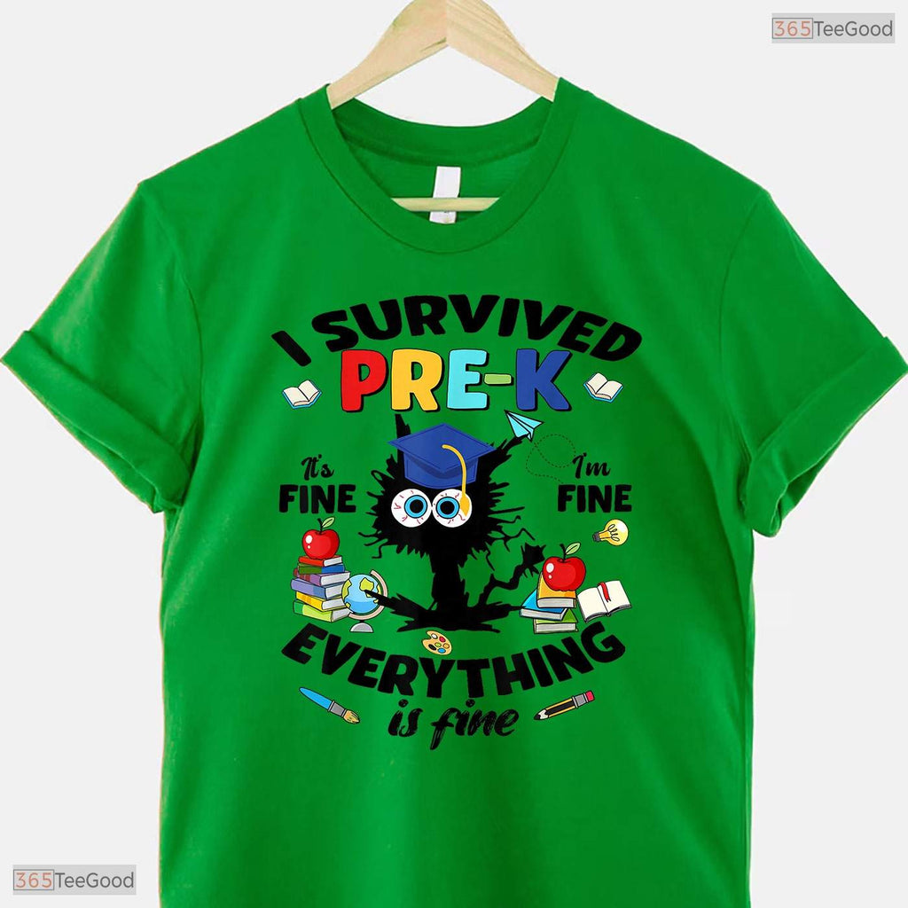 Funny I Survived Pre-K Senior Last Day Of School Boy And Girl Kid T-Shirt