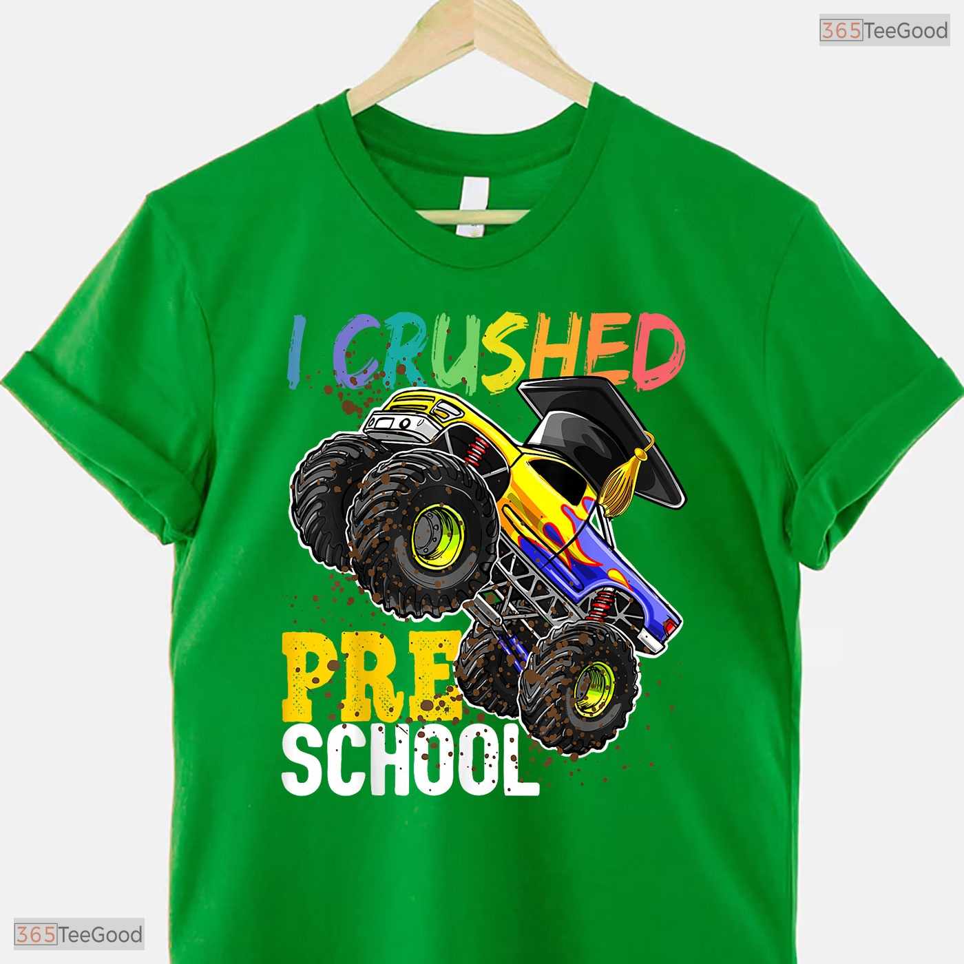 Epic Big Truck I Crushed Preschool Graduation Cap Gift Boys Celebration T-Shirt