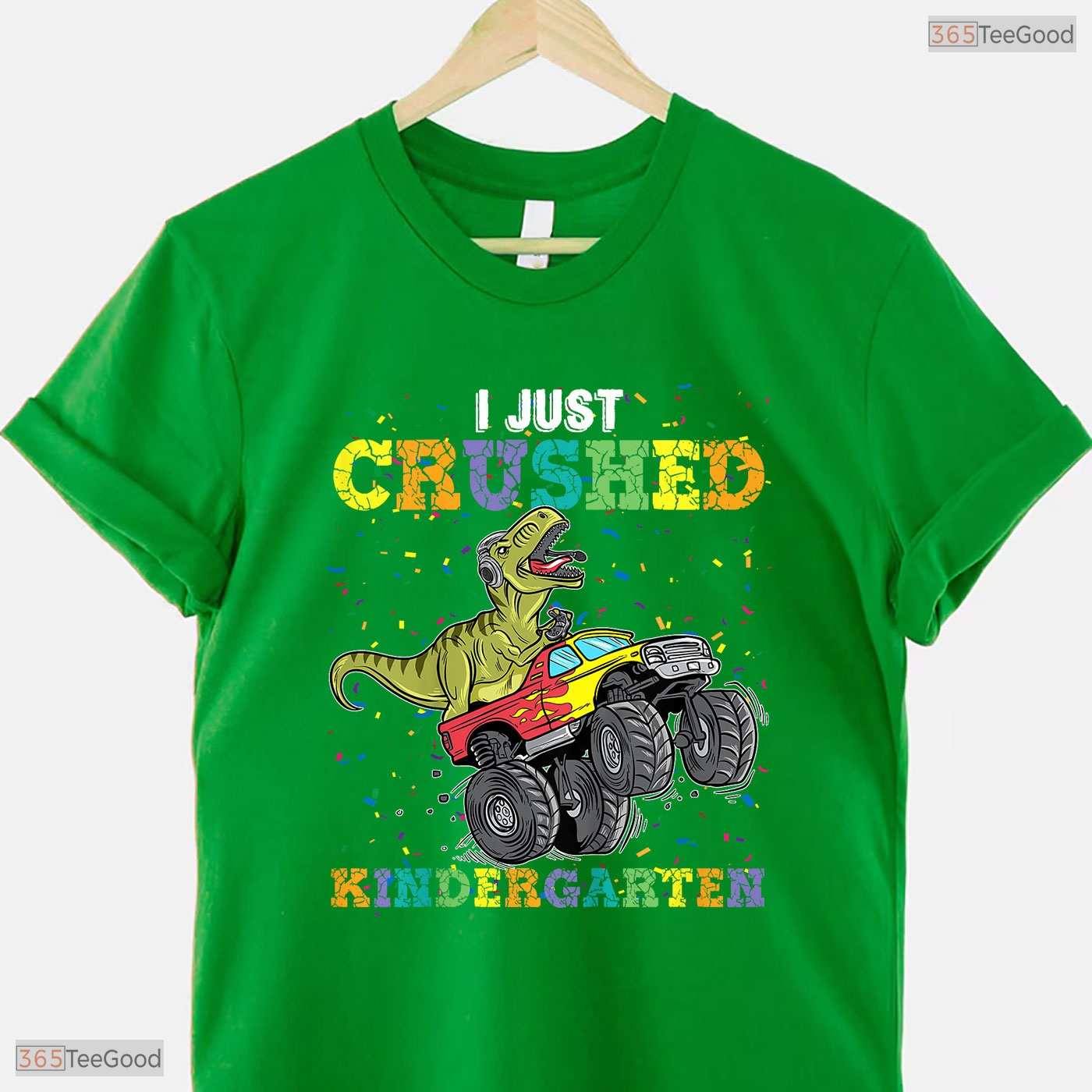 Awesome I Just Crushed Kindergarten Dinosaur Big Truck Graduation T-Shirt
