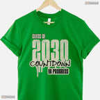 Funny Class Of 2030 Countdown Graduate Student Matching Graduation T-Shirt