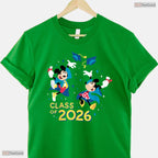 Cute Cartoon Mouse Couple Graduation Class Of 2026 New Grad Party T-Shirt