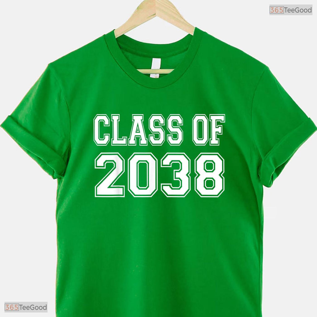 Awesome Class Of 2038 Grow With Me Handprint Photo Graduation Kids T-Shirt