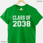 Awesome Class Of 2038 Grow With Me Handprint Photo Graduation Kids T-Shirt