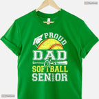 Awesome Proud Dad Of A 2026 Senior Softball Graduate Athlete Sports T-Shirt