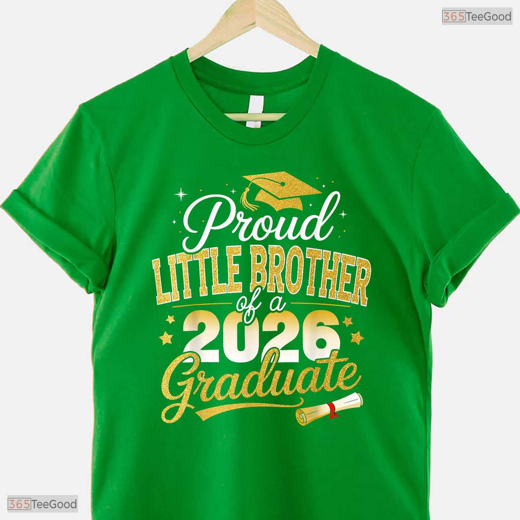 Awesome Proud Little Brother Class Of 2026 Graduate Graduation Family T-Shirt