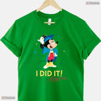 Cute Cartoon Mouse I Did It Graduation Cap And Gown Celebration T-Shirt