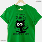 Hilarious College Grad 2026 I Survived College University Graduation T-Shirt